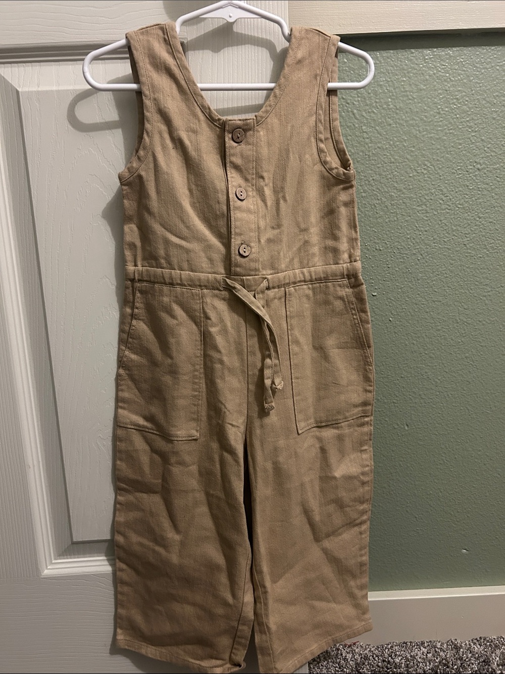 Rylee + Cru Sleeveless Utility Jumpsuit in Tan